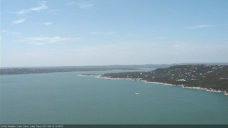 Lake Travis webcam, August 14, 2017 2:00 PM CT