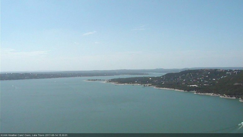Lake Travis webcam, August 14, 2017 2:35 PM CT