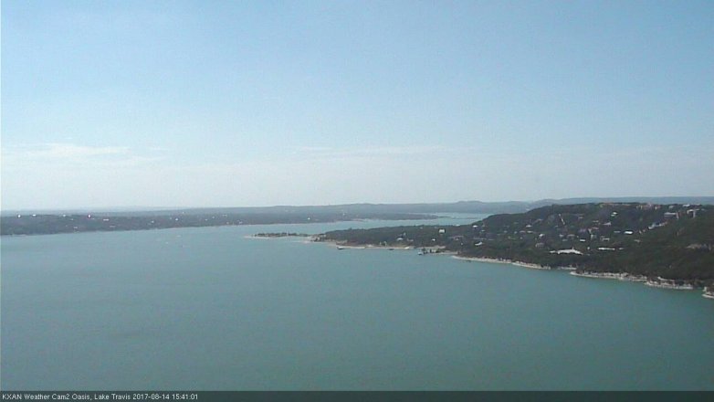Lake Travis webcam, August 14, 2017 2:45 PM CT