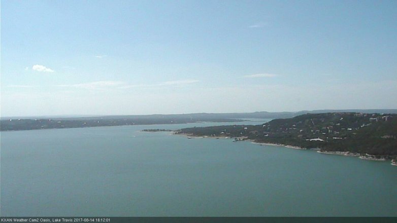 Lake Travis webcam, August 14, 2017 3:25 PM CT