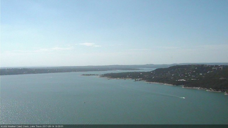 Lake Travis webcam, August 14, 2017 4:00 PM CT