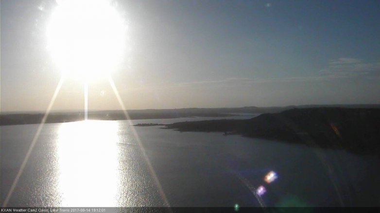 Lake Travis webcam, August 14, 2017 6:15 PM CT