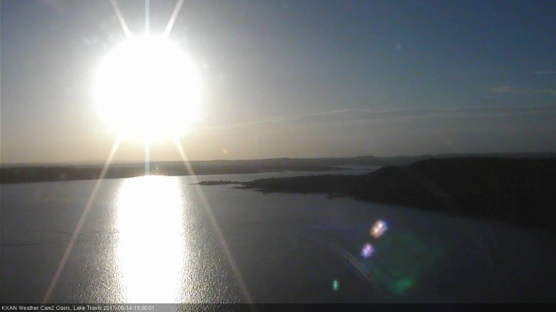 Lake Travis webcam, August 14, 2017 6:55 PM CT