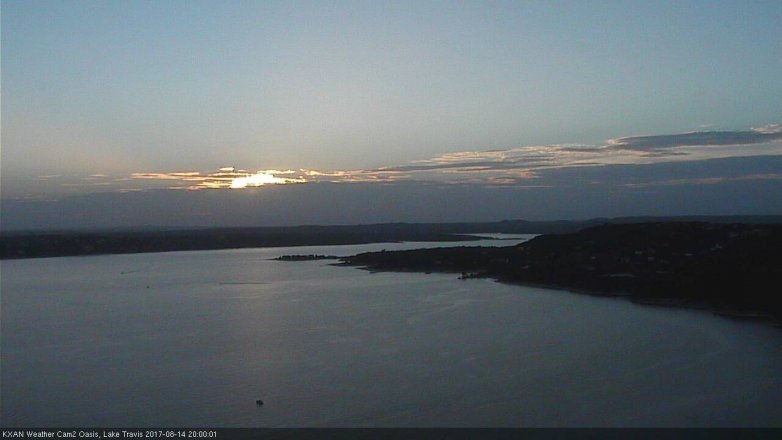 Lake Travis webcam, August 14, 2017 7:20 PM CT