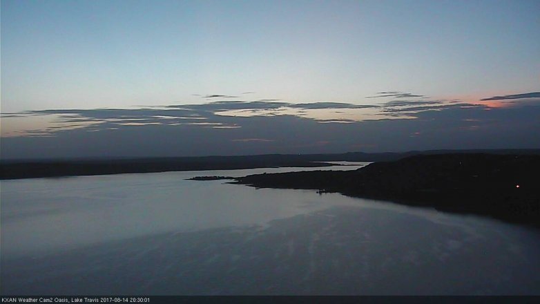 Lake Travis webcam, August 14, 2017 8:00 PM CT