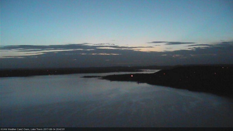 Lake Travis webcam, August 14, 2017 8:05 PM CT