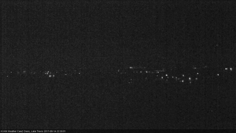 Lake Travis webcam, August 14, 2017 9:40 PM CT