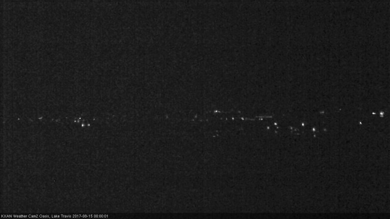 Lake Travis webcam, August 14, 2017 11:20 PM CT