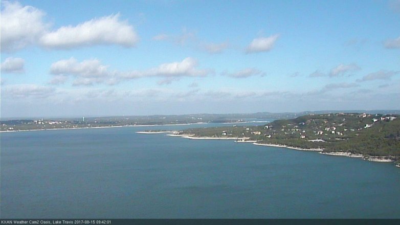 Lake Travis webcam, August 15, 2017 9:05 AM CT