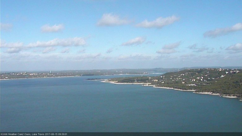 Lake Travis webcam, August 15, 2017 9:10 AM CT