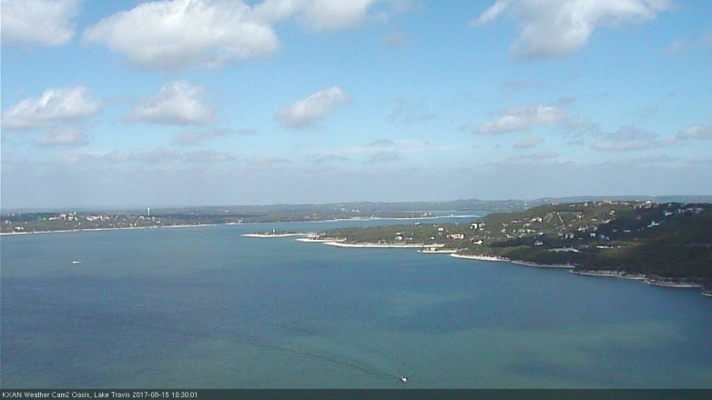 Lake Travis webcam, August 15, 2017 9:55 AM CT