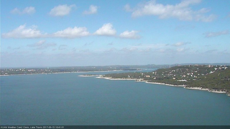 Lake Travis webcam, August 15, 2017 10:10 AM CT