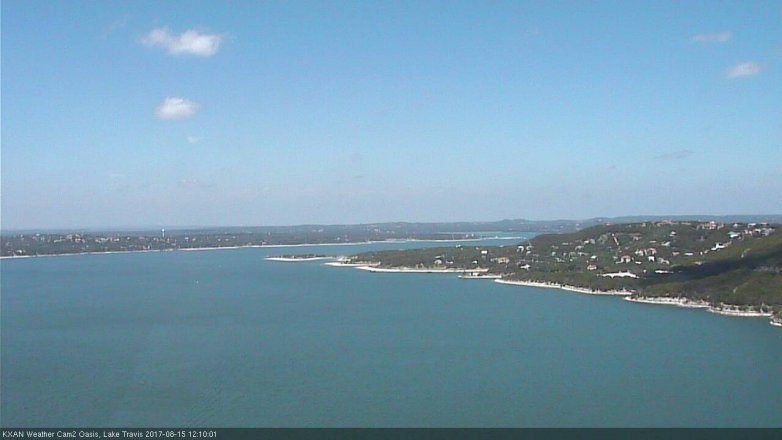 Lake Travis webcam, August 15, 2017 11:20 AM CT