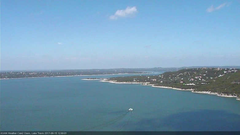 Lake Travis webcam, August 15, 2017 11:30 AM CT