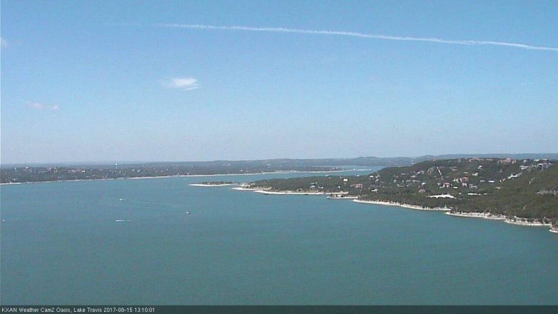 Lake Travis webcam, August 15, 2017 12:30 PM CT
