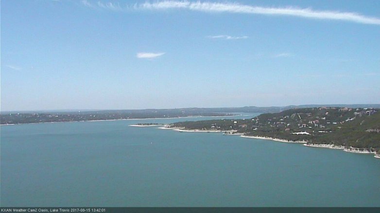 Lake Travis webcam, August 15, 2017 12:45 PM CT
