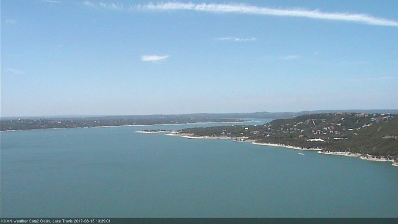 Lake Travis webcam, August 15, 2017 12:55 PM CT
