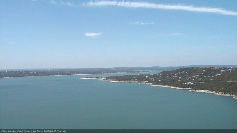 Lake Travis webcam, August 15, 2017 1:00 PM CT
