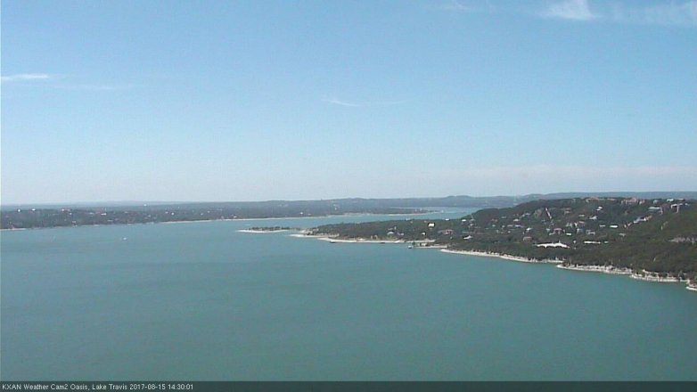 Lake Travis webcam, August 15, 2017 1:40 PM CT