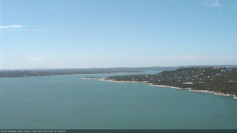 Lake Travis webcam, August 15, 2017 1:45 PM CT