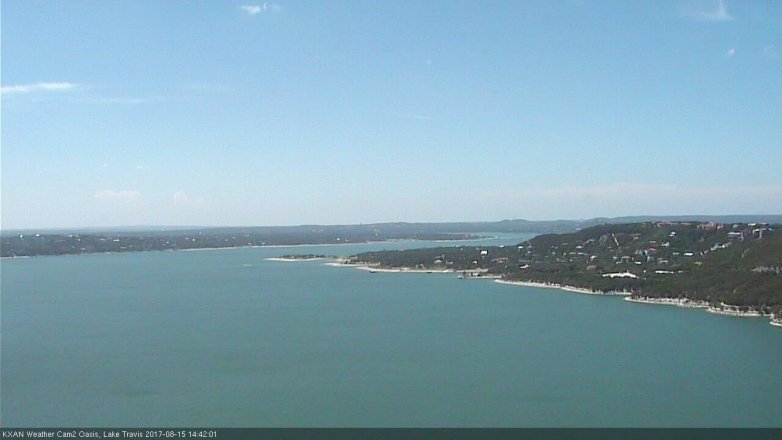 Lake Travis webcam, August 15, 2017 2:10 PM CT