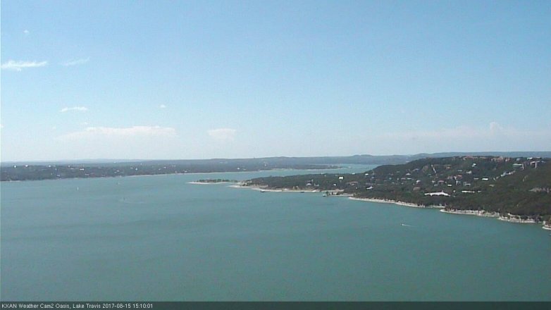 Lake Travis webcam, August 15, 2017 2:20 PM CT