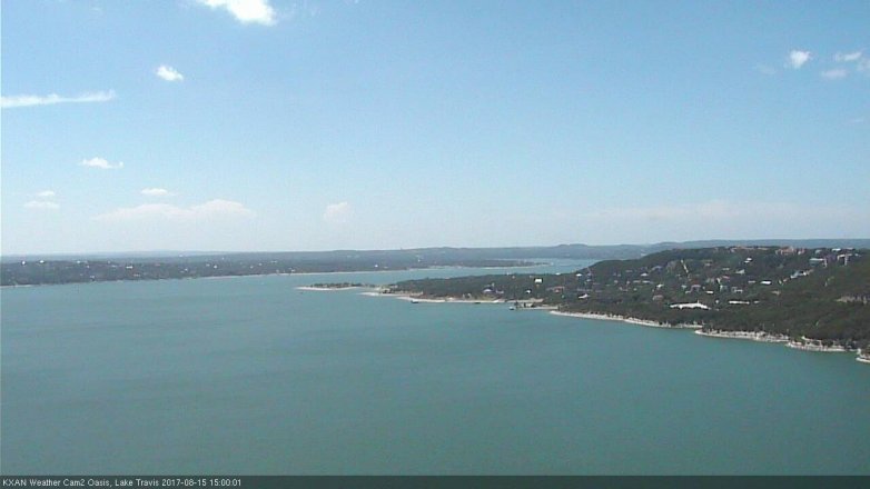 Lake Travis webcam, August 15, 2017 2:30 PM CT