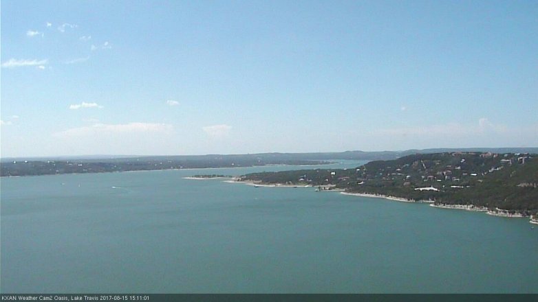 Lake Travis webcam, August 15, 2017 2:35 PM CT