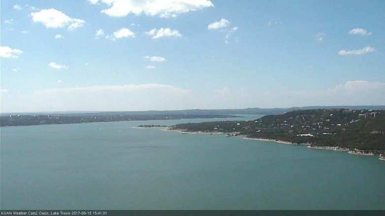 Lake Travis webcam, August 15, 2017 2:45 PM CT