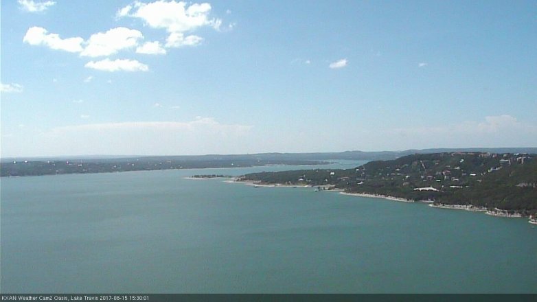 Lake Travis webcam, August 15, 2017 3:00 PM CT