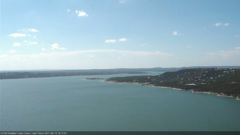 Lake Travis webcam, August 15, 2017 3:40 PM CT