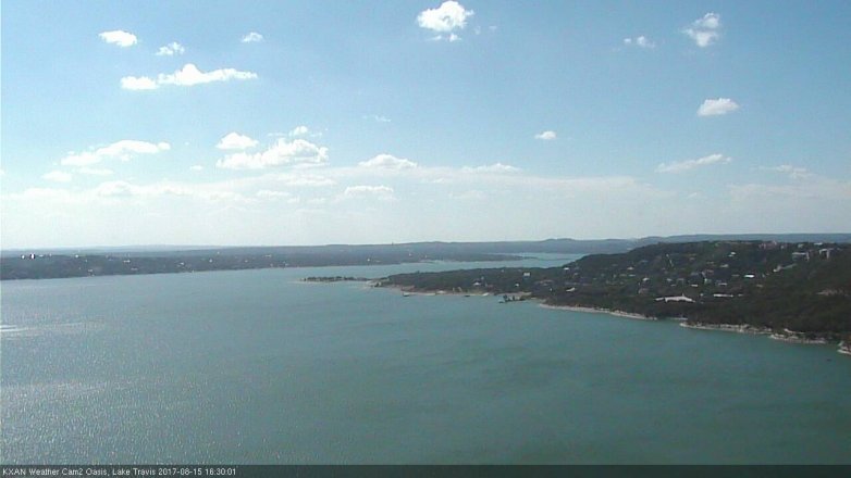 Lake Travis webcam, August 15, 2017 3:55 PM CT