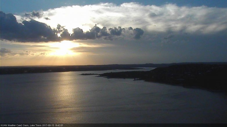 Lake Travis webcam, August 15, 2017 7:00 PM CT
