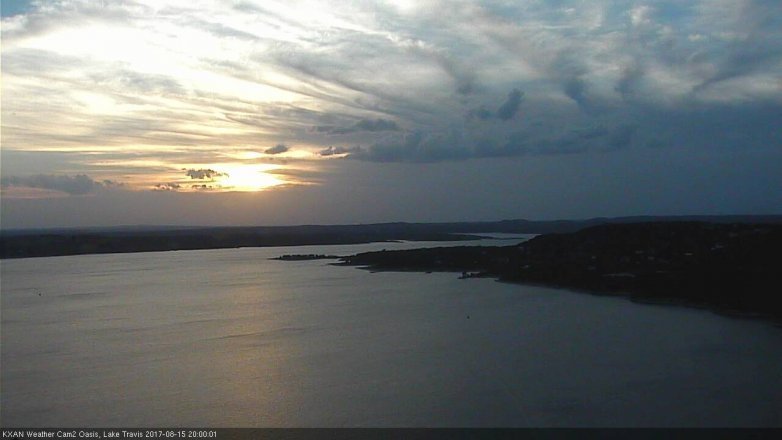 Lake Travis webcam, August 15, 2017 7:25 PM CT
