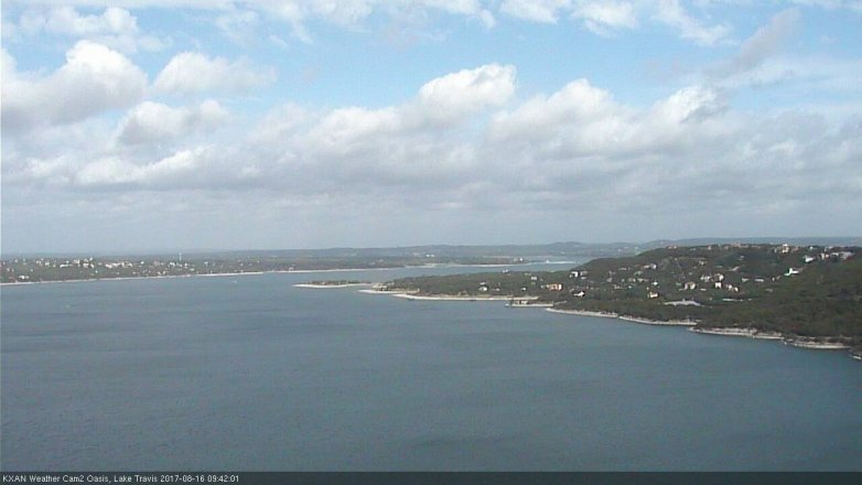 Lake Travis webcam, August 16, 2017 9:05 AM CT