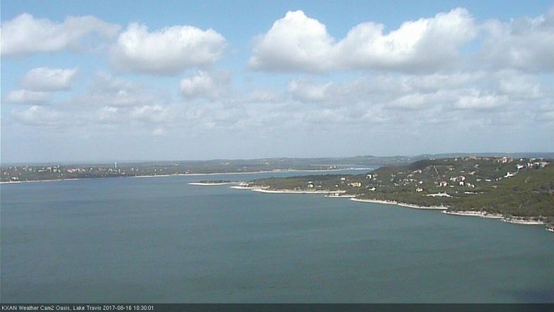 Lake Travis webcam, August 16, 2017 9:55 AM CT