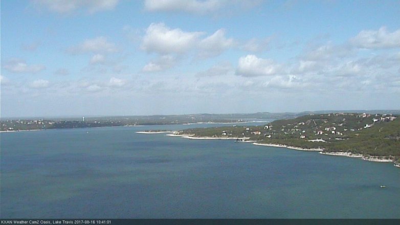 Lake Travis webcam, August 16, 2017 10:00 AM CT