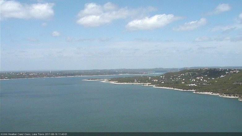 Lake Travis webcam, August 16, 2017 11:10 AM CT