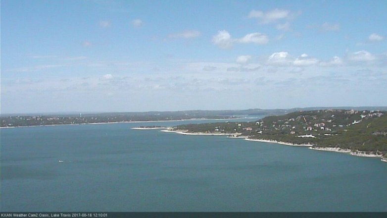 Lake Travis webcam, August 16, 2017 11:40 AM CT