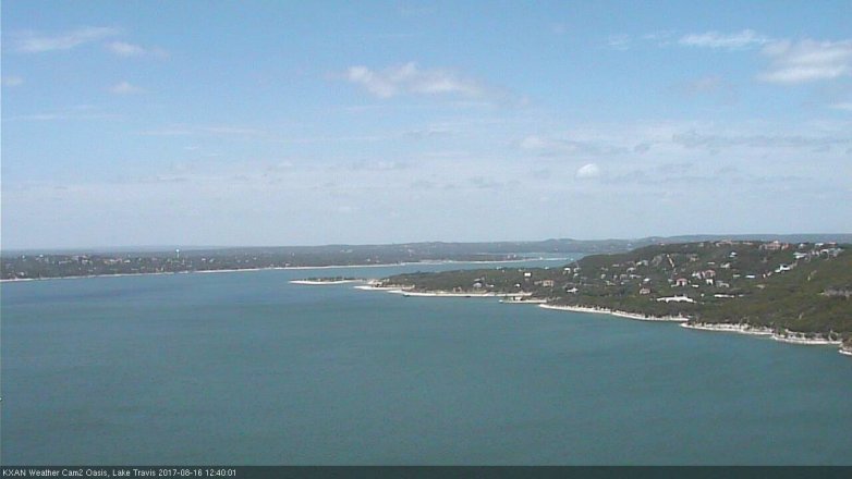 Lake Travis webcam, August 16, 2017 11:45 AM CT
