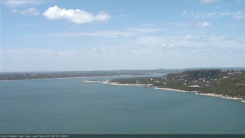 Lake Travis webcam, August 16, 2017 12:05 PM CT