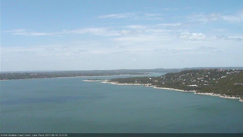 Lake Travis webcam, August 16, 2017 12:15 PM CT