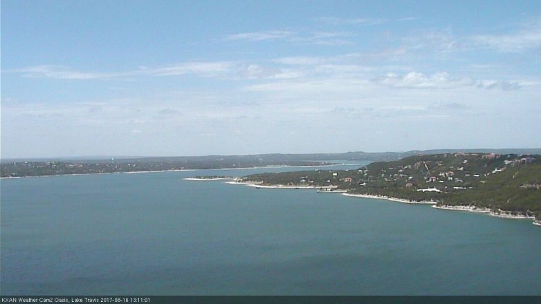 Lake Travis webcam, August 16, 2017 12:20 PM CT