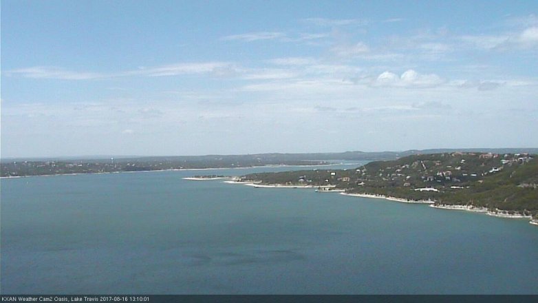 Lake Travis webcam, August 16, 2017 12:30 PM CT