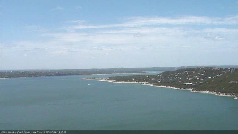 Lake Travis webcam, August 16, 2017 12:55 PM CT