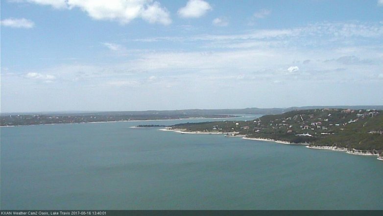 Lake Travis webcam, August 16, 2017 1:00 PM CT