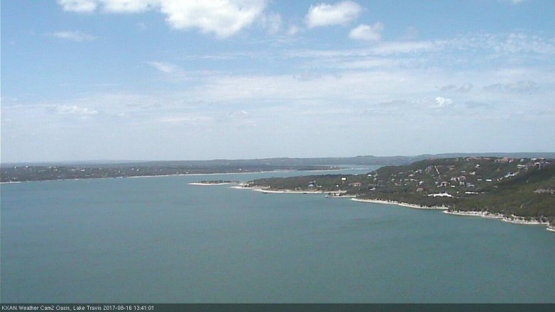 Lake Travis webcam, August 16, 2017 1:05 PM CT
