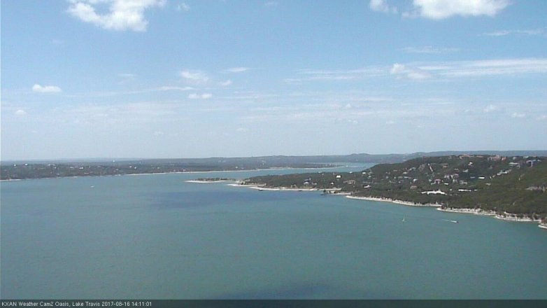 Lake Travis webcam, August 16, 2017 1:30 PM CT
