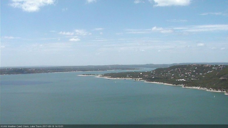 Lake Travis webcam, August 16, 2017 1:40 PM CT