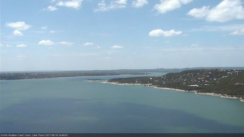 Lake Travis webcam, August 16, 2017 2:05 PM CT
